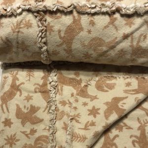 NWT CHRISTMAS RAG QUILT CUT SZ 62”x72” 1000% COTTON FLANNEL HANDMADE